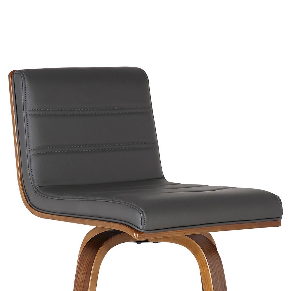 Armen Living - Vienna 30in Bar Height Swivel Grey Faux Leather and Walnut Wood Bar Stool - LCVIBAGRWA30 veiw 5