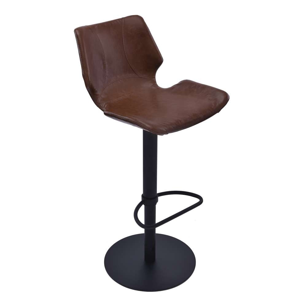 Armen Living - Zuma Adjustable Swivel Metal Barstool in Vintage Coffee Faux Leather and Black Metal Finish - LCZUBAVCBL veiw 1
