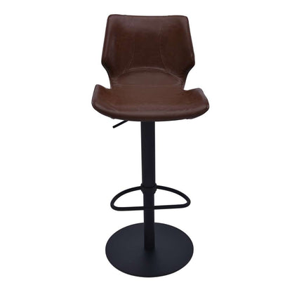 Armen Living - Zuma Adjustable Swivel Metal Barstool in Vintage Coffee Faux Leather and Black Metal Finish - LCZUBAVCBL veiw 2