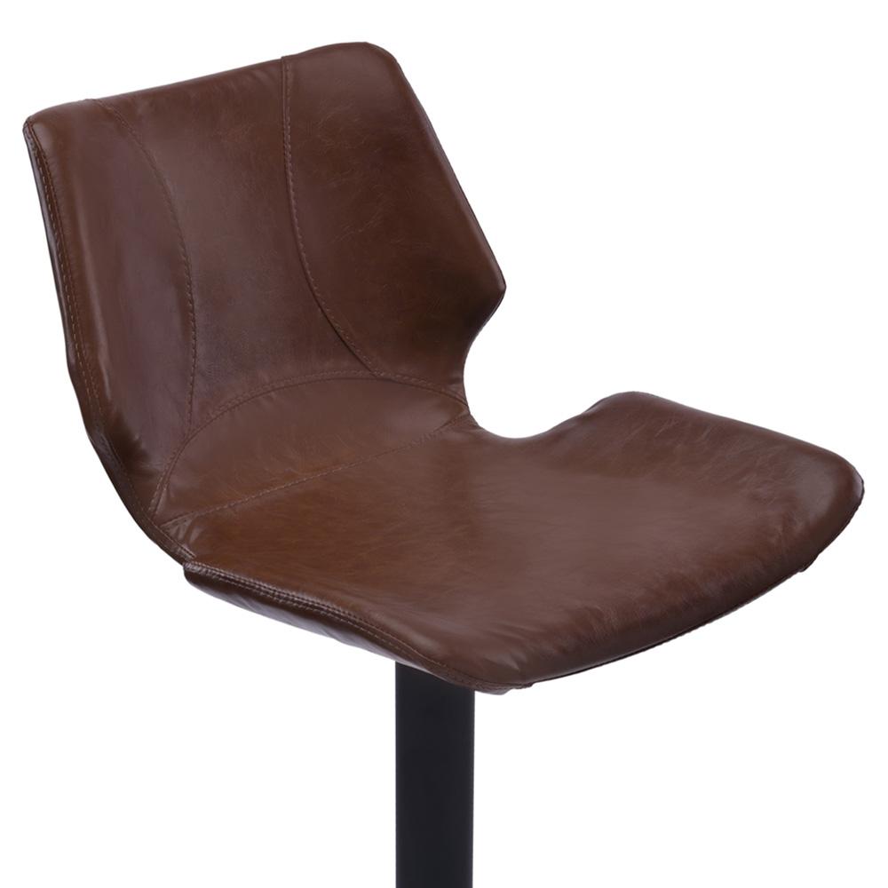 Armen Living - Zuma Adjustable Swivel Metal Barstool in Vintage Coffee Faux Leather and Black Metal Finish - LCZUBAVCBL veiw 3
