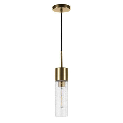 Hudson & Canal - Lance 3.5in Wide Pendant with Glass Shade in Brass/Seeded - PD0583 veiw 1