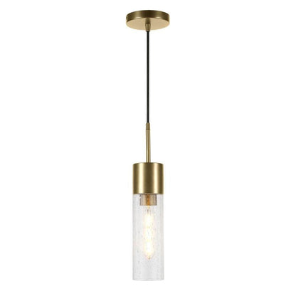 Hudson & Canal - Lance 3.5in Wide Pendant with Glass Shade in Brass/Seeded - PD0583 veiw 3