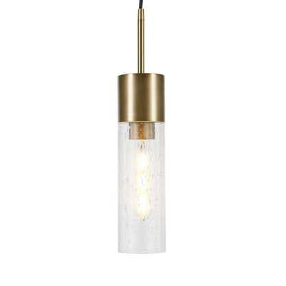 Hudson & Canal - Lance 3.5in Wide Pendant with Glass Shade in Brass/Seeded - PD0583 veiw 4