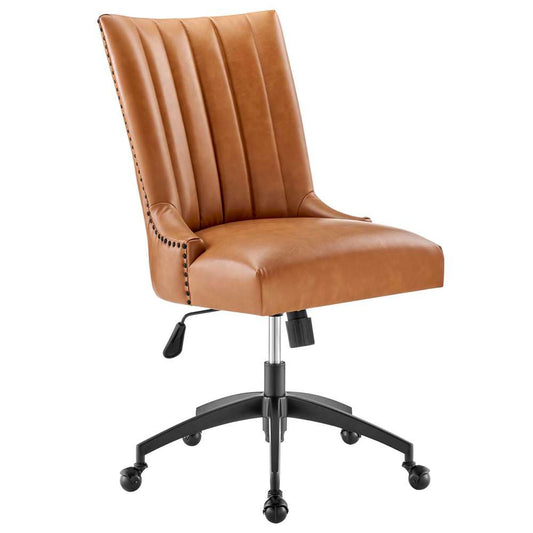 Modway - Empower Channel Tufted Vegan Leather Office Chair - EEI-4577-BLK-TAN veiw 2