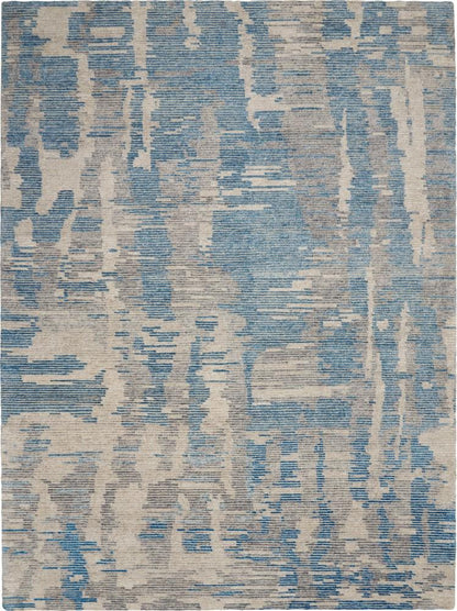 Nourison - Ellora ELL01 Blue and Grey 5 x 8 Modern Area Rug - ELL01-99446384508 veiw 1