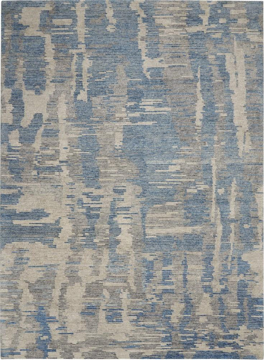 Nourison - Ellora ELL01 Blue and Grey 86in x 116in Oversized Handmade Rug - ELL01-99446384584 veiw 1