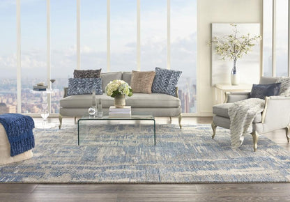Nourison - Ellora ELL01 Blue and Grey 86in x 116in Oversized Handmade Rug - ELL01-99446384584 veiw 2