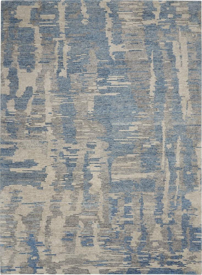 Nourison - Ellora ELL01 Blue and Grey 99in x 139in Oversized Handmade Rug - ELL01-99446384607 veiw 1