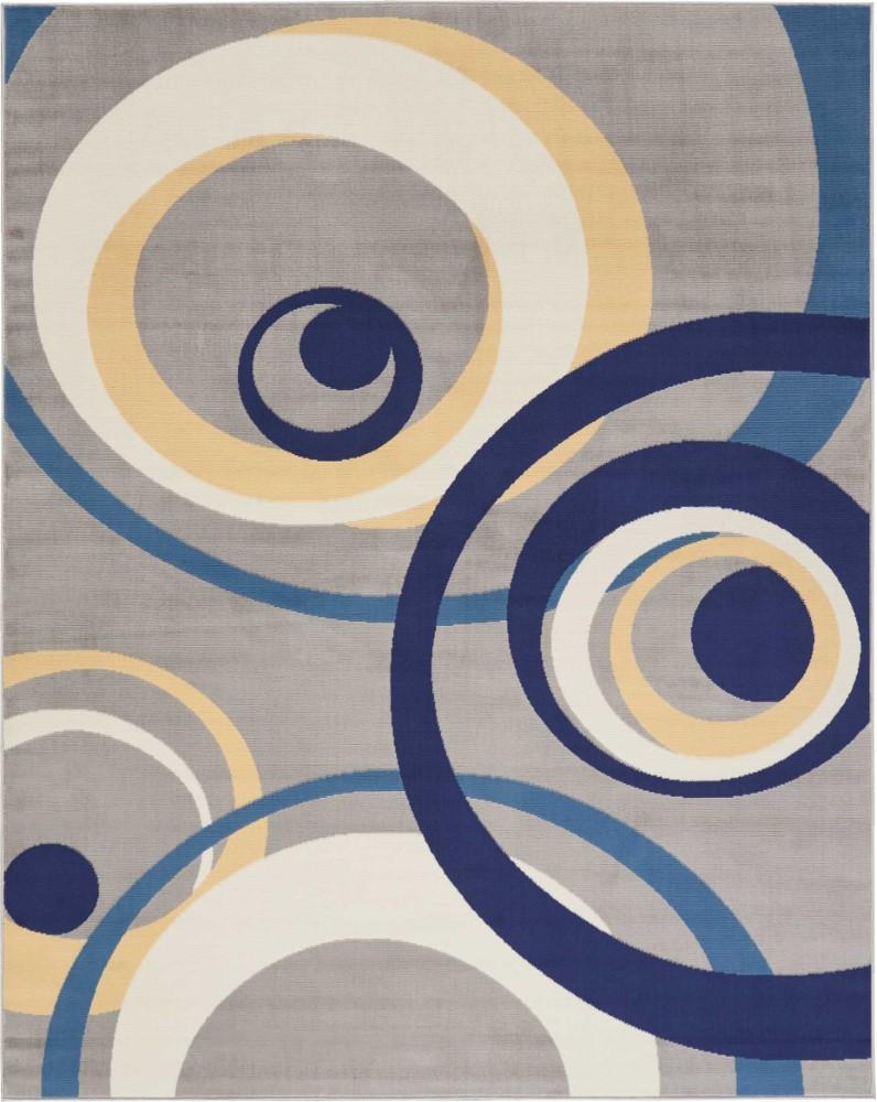 Nourison - Grafix GRF21 Bone and Blue 710in x 910in Large Rug - GRF21-99446412072 veiw 1