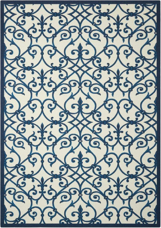 Nourison - Home & Garden RS093 Blue 10x13 Rug - RS093-99446337320_CLOSEOUT veiw 1