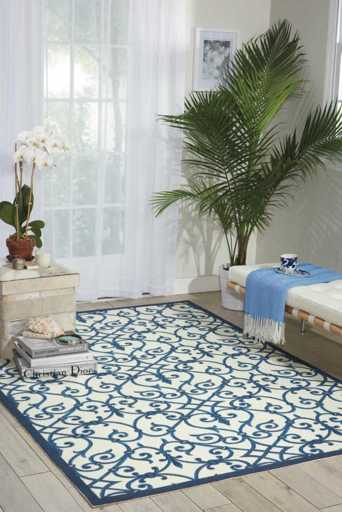 Nourison - Home & Garden RS093 Blue 44in x 63in Area Rug - RS093-99446337290_CLOSEOUT veiw 2
