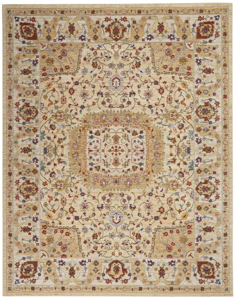 Nourison - Majestic 79in x 99in Light Orange Multicolor Persian Area Rug - MST03-99446713179_CLOSEOUT veiw 1