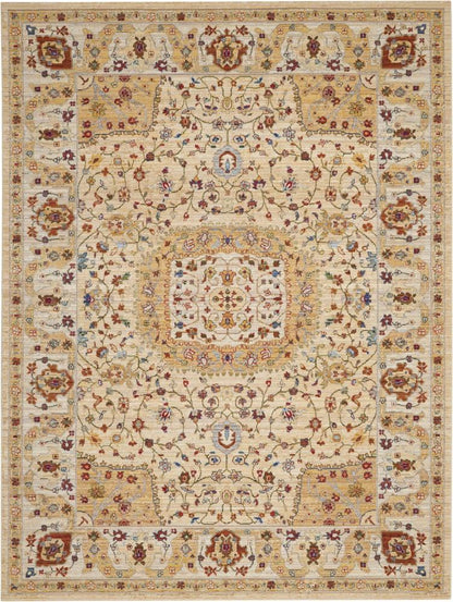 Nourison - Majestic 86in x 116in Light Orange Multicolor Persian Area Rug - MST03-99446713360_CLOSEOUT veiw 1