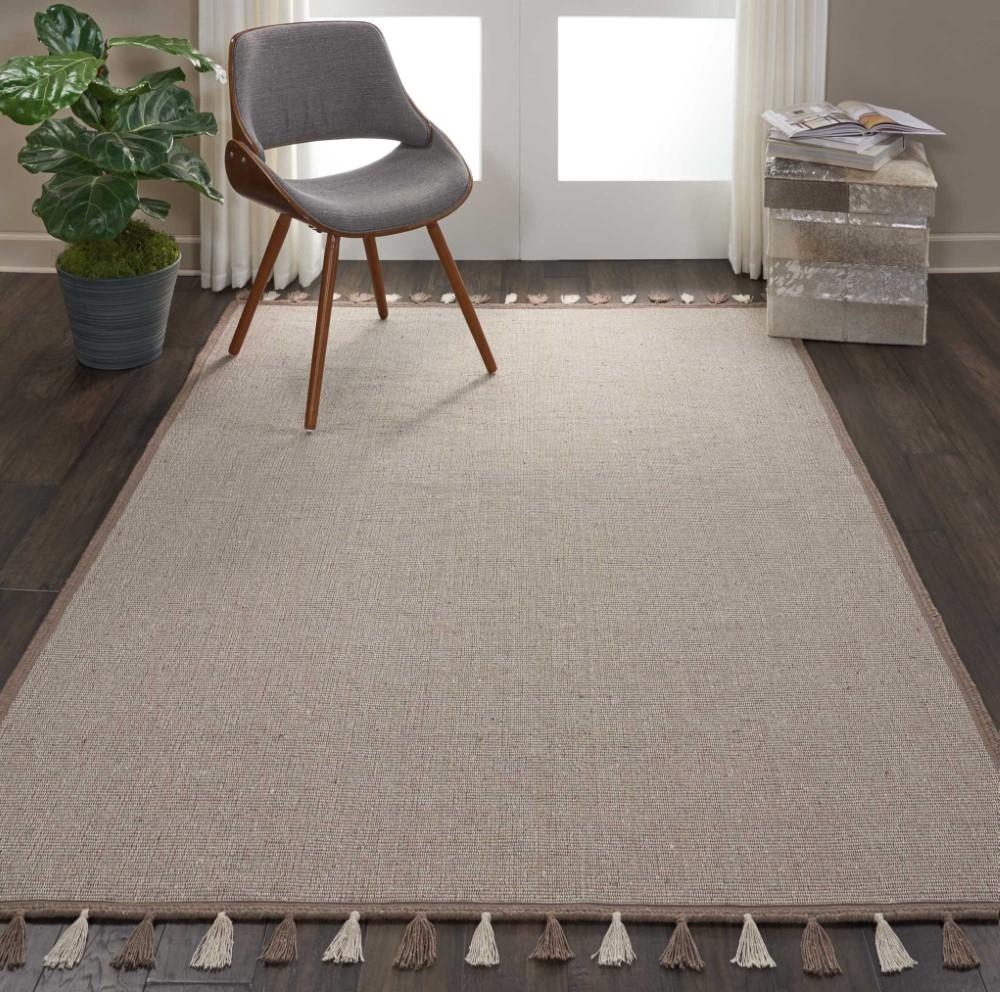 Nourison - Otto DS600 Taupe 5 x 76in Flat Weave Area Rug - DS600-99446407894_CLOSEOUT veiw 2