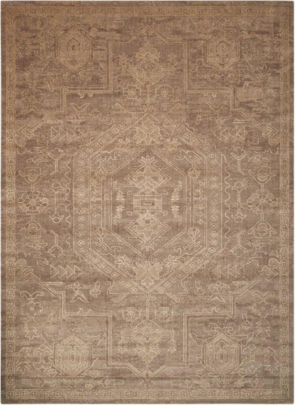 Nourison - Silken Allure SLK15 Beige 79in x 99in Rug - SLK15-99446153555_CLOSEOUT veiw 1