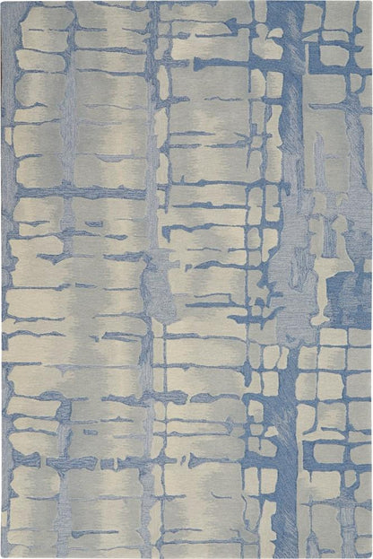 Nourison - Symmetry SMM04 Blue and Bone 39in x 59in Area Rug - SMM04-99446495754 - CLOSEOUT veiw 1