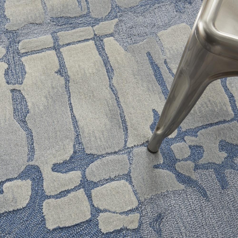 Nourison - Symmetry SMM04 Blue and Bone 39in x 59in Area Rug - SMM04-99446495754 - CLOSEOUT veiw 3