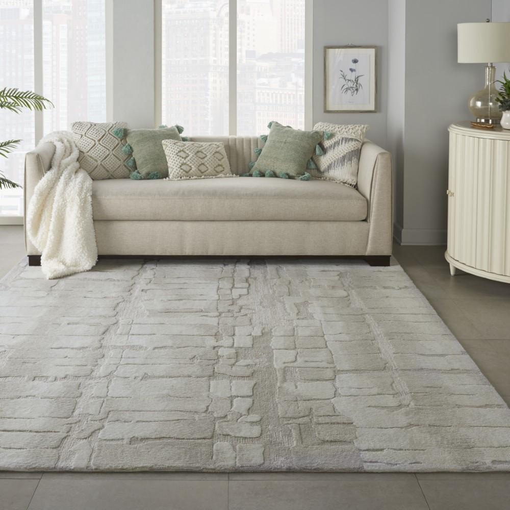 Nourison - Symmetry SMM04 Ivory and Beige 86in x 116in Oversized Textured Rug - SMM04-99446495723 veiw 2