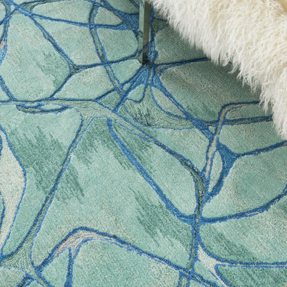 Nourison - Symmetry SMM05 Aqua 39in x 59in Area Rug - SMM05-99446495815_CLOSEOUT veiw 3