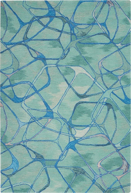 Nourison - Symmetry SMM05 Aqua 53in x 79in Area Rug - SMM05-99446495501_CLOSEOUT veiw 1