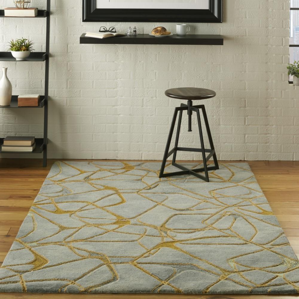 Nourison - Symmetry SMM05 Gold and Bone 39in x 59in Area Rug - SMM05-99446495914_CLOSEOUT veiw 2