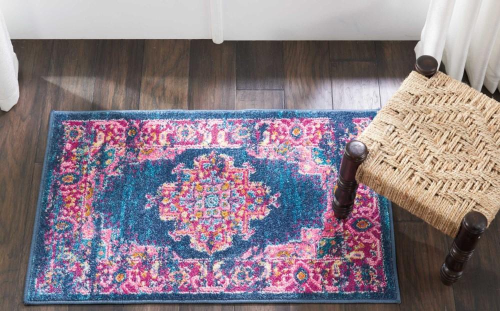 Nourison - Passion 22in x 34in Blue and Pink Small Boho Area Rug - PSN03-99446396853 veiw 2