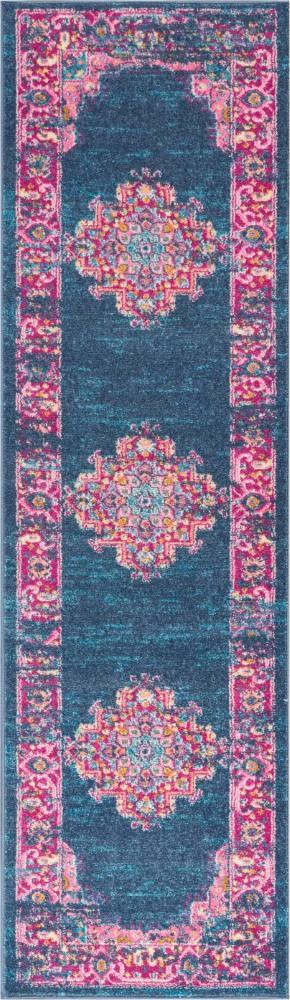 Nourison - Passion PSN03 Blue and Pink 22in x 76in Hallway Rug - PSN03-99446397492 veiw 1