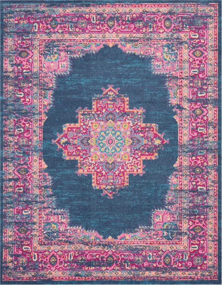 Nourison - Passion PSN03 Blue and Pink 8x10 Large Rug - PSN03-99446397133 veiw 1