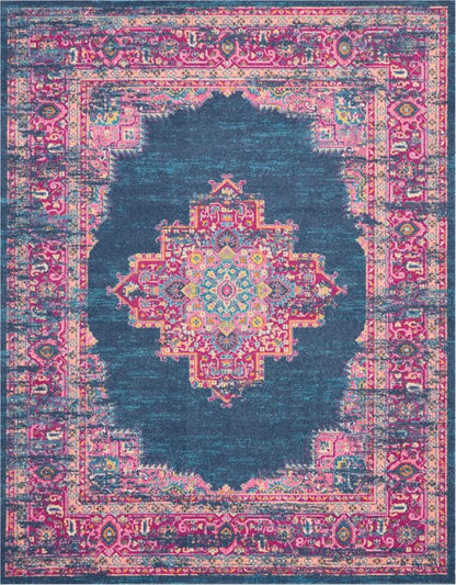 Nourison - Passion PSN03 Blue and Pink 8x10 Large Rug - PSN03-99446397133 veiw 1