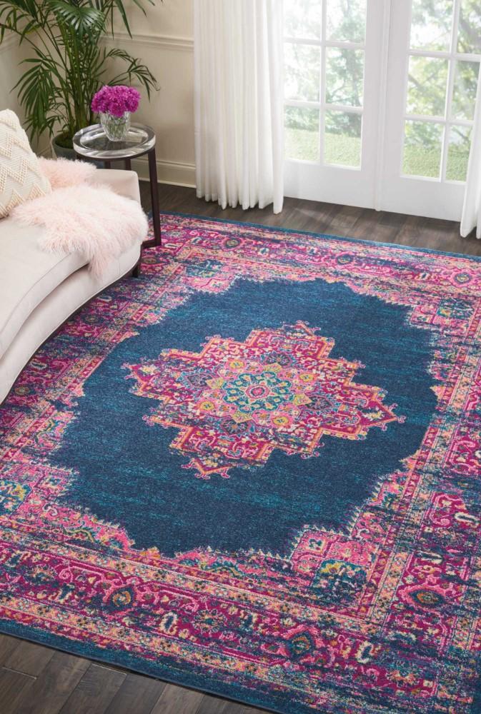 Nourison - Passion PSN03 Blue and Pink 8x10 Large Rug - PSN03-99446397133 veiw 2