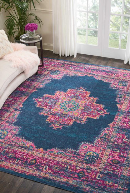 Nourison - Passion PSN03 Blue and Pink 8x10 Large Rug - PSN03-99446397133 veiw 2