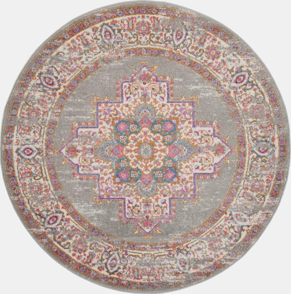 Nourison - Passion PSN03 Bone 53in x Round Vintage Area Rug - PSN03-99446457561 veiw 1