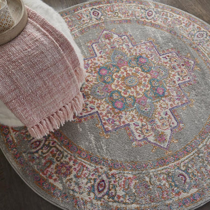 Nourison - Passion PSN03 Bone 53in x Round Vintage Area Rug - PSN03-99446457561 veiw 3