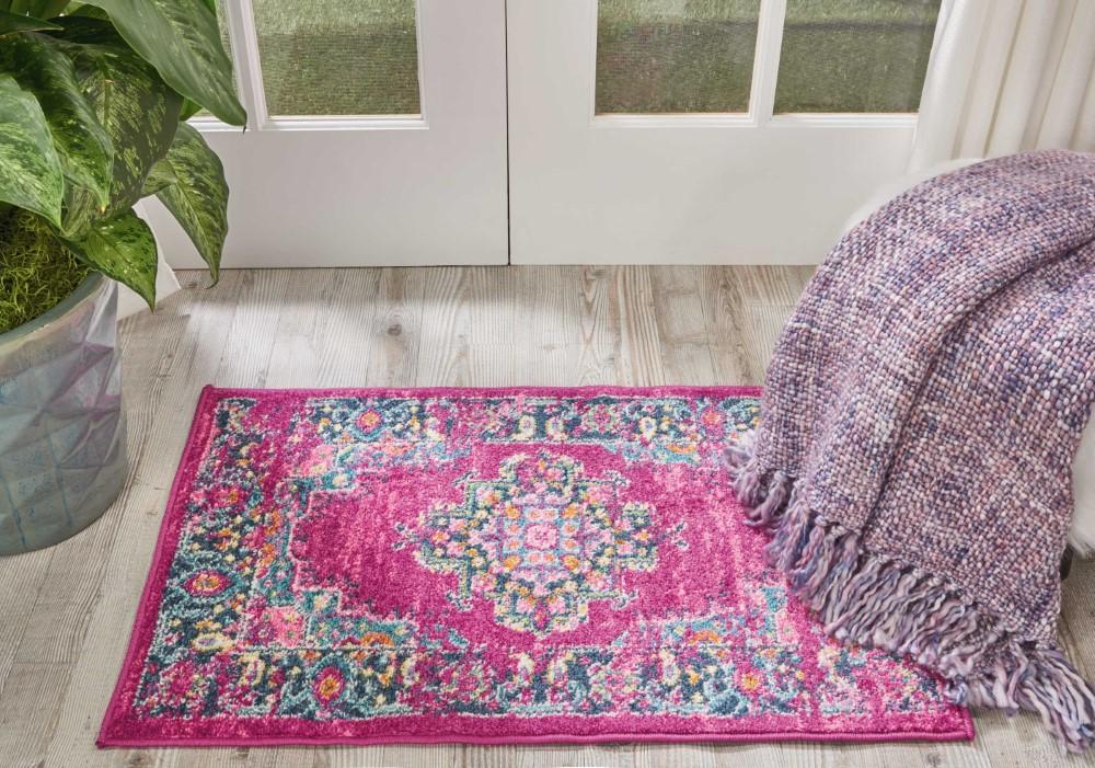 Nourison - Passion 22in x 34in Pink Boho Area Rug - PSN03-99446387622 veiw 2