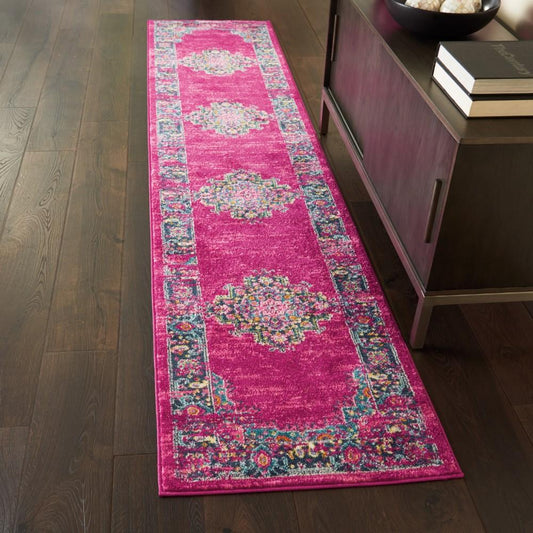 Nourison - Passion PSN03 Pink 22in x 10 Hallway Rug - PSN03-99446456045 veiw 2