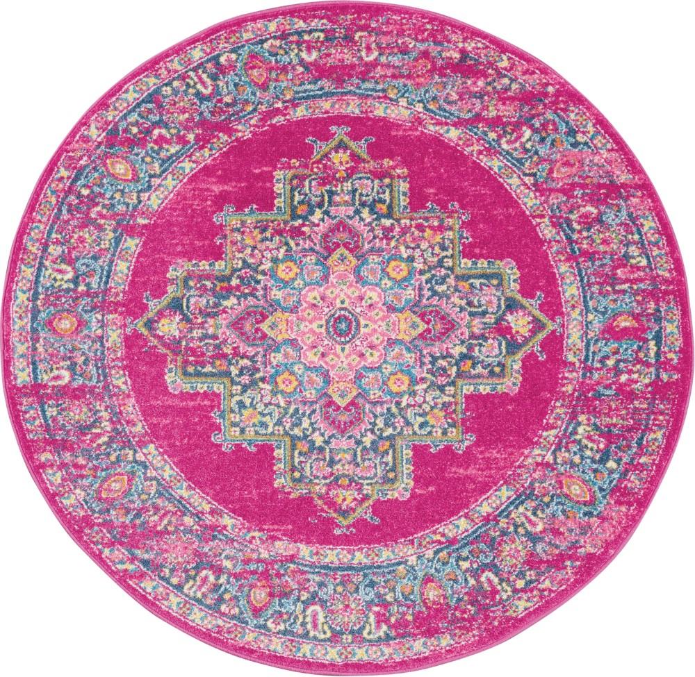 Nourison - Passion PSN03 Pink 4 x Round Boho Area Rug - PSN03-99446469274 veiw 1