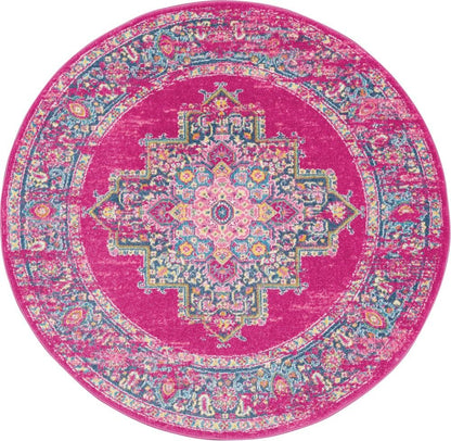 Nourison - Passion PSN03 Pink 4 x Round Boho Area Rug - PSN03-99446469274 veiw 1