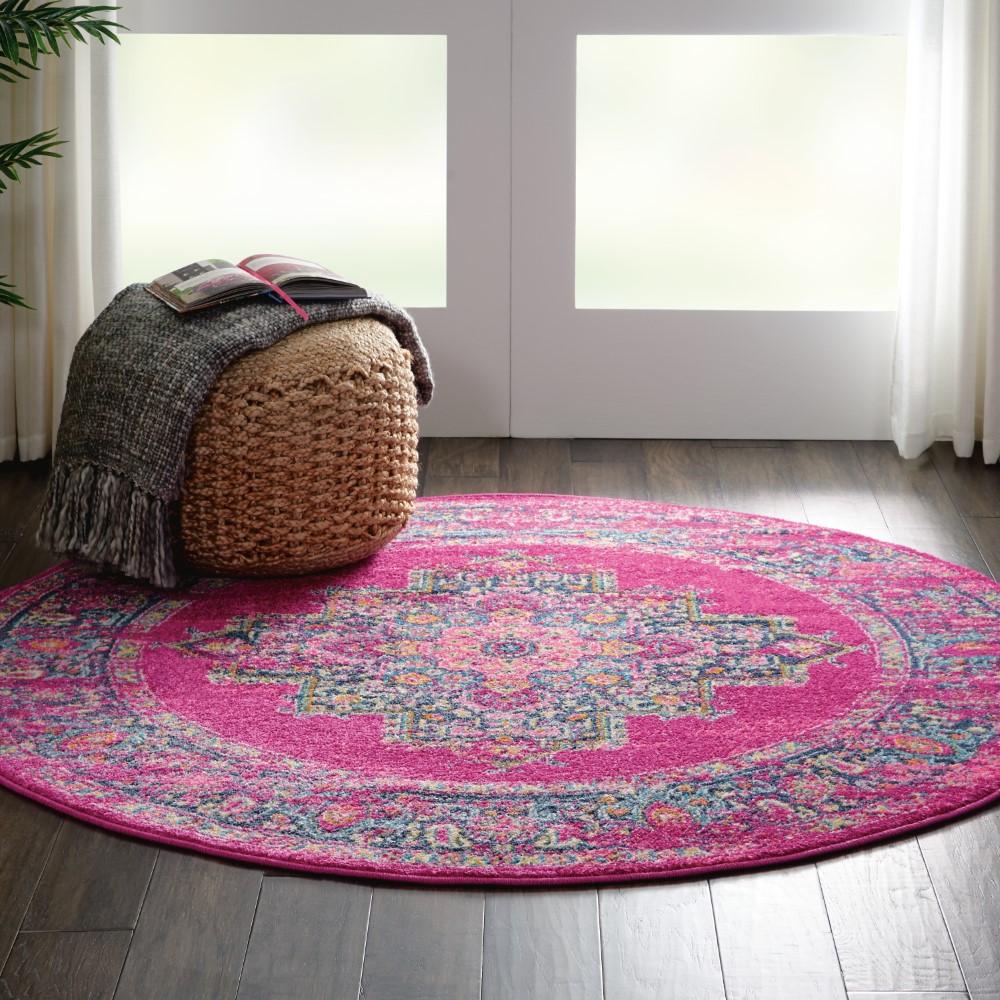 Nourison - Passion PSN03 Pink 4 x Round Boho Area Rug - PSN03-99446469274 veiw 2