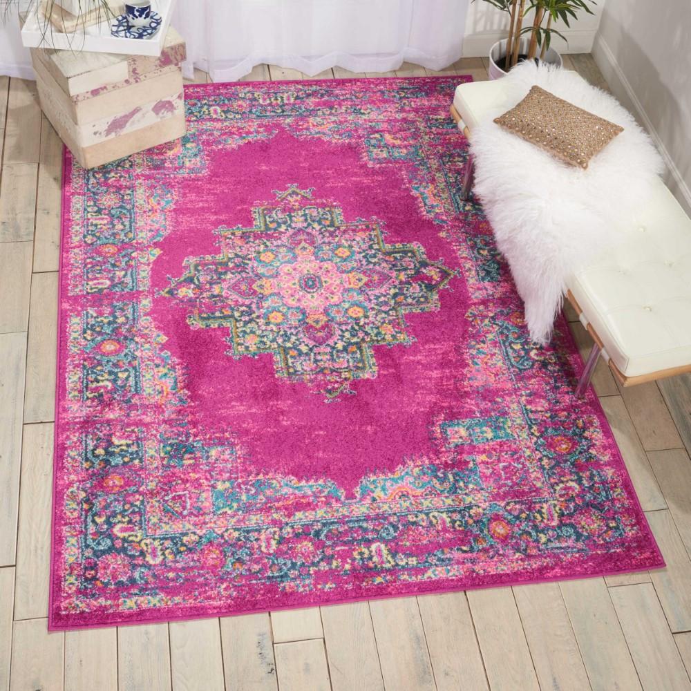 Nourison - Passion PSN03 Pink 53in x 73in Boho Area Rug - PSN03-99446387714 veiw 2