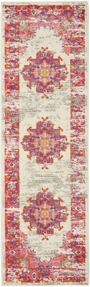 Nourison - Passion PSN03 Pink and White 110in x 6 Hallway Rug - PSN03-99446388230 veiw 1