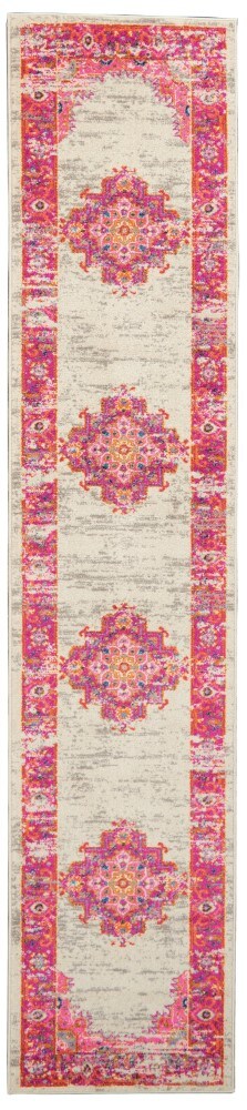 Nourison - Passion PSN03 Pink and White 22in x 10 Hallway Rug - PSN03-99446456052 veiw 1