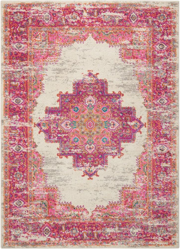 Nourison - Passion PSN03 Pink and White 39in x 59in Vintage Area Rug - PSN03-99446388162 veiw 1