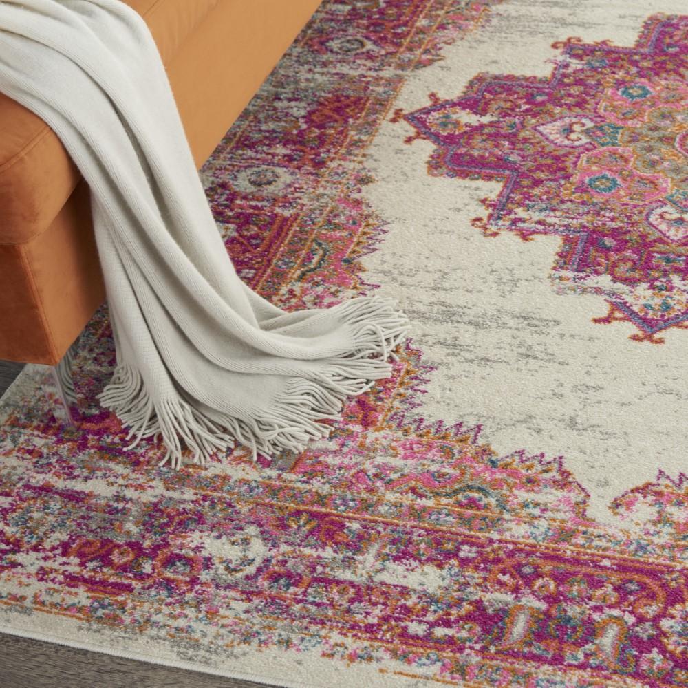 Nourison - Passion PSN03 Pink and White 39in x 59in Vintage Area Rug - PSN03-99446388162 veiw 3