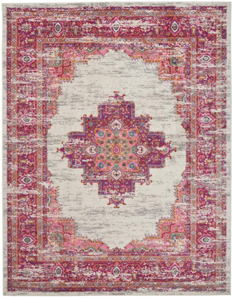 Nourison - Passion PSN03 Pink and White 67in x 96in Large Rug - PSN03-99446388186 veiw 1
