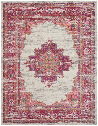 Nourison - Passion PSN03 Pink and White 67in x 96in Large Rug - PSN03-99446388186 veiw 1