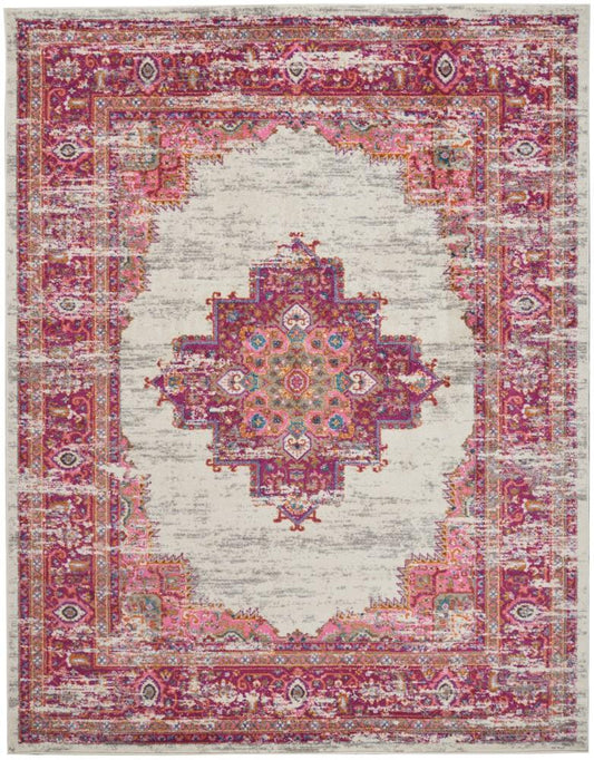 Nourison - Passion PSN03 Pink and White 67in x 96in Large Rug - PSN03-99446388186 veiw 1