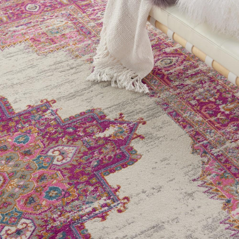 Nourison - Passion PSN03 Pink and White 67in x 96in Large Rug - PSN03-99446388186 veiw 3