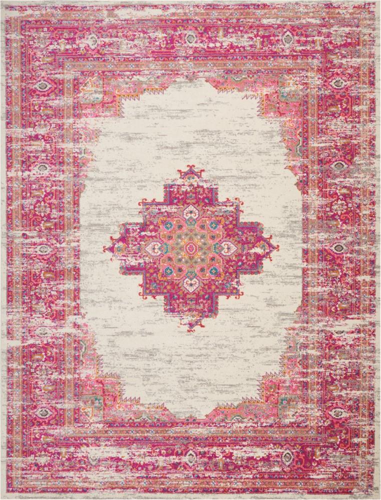 Nourison - Passion PSN03 Pink and White 9x12 Oversized Rug - PSN03-99446259721 veiw 1