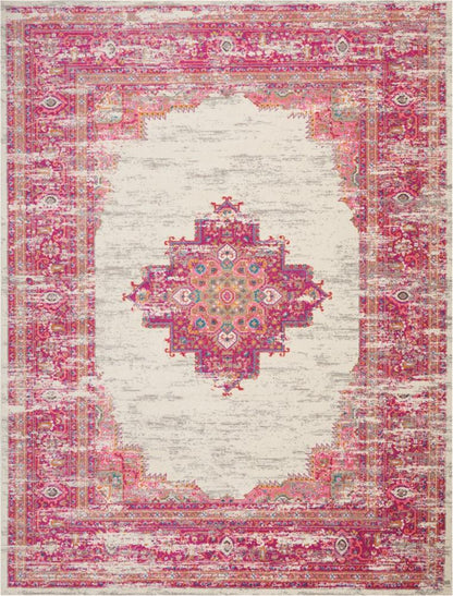 Nourison - Passion PSN03 Pink and White 9x12 Oversized Rug - PSN03-99446259721 veiw 1