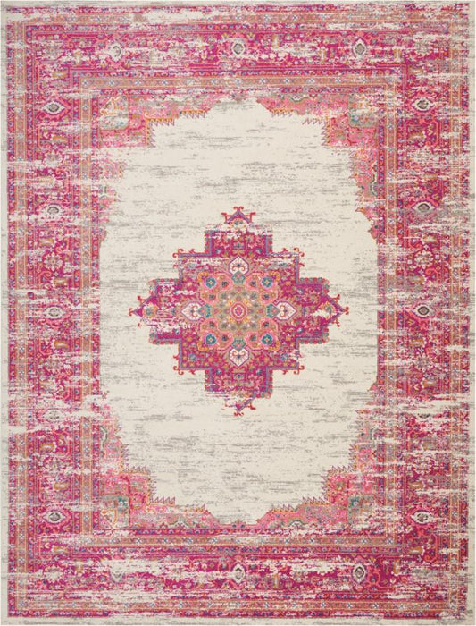 Nourison - Passion PSN03 Pink and White 9x12 Oversized Rug - PSN03-99446259721 veiw 1